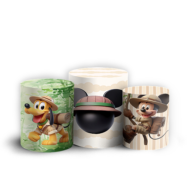 Capas Trio Cilindro Sublimado Vest Facil - Mickey Safari