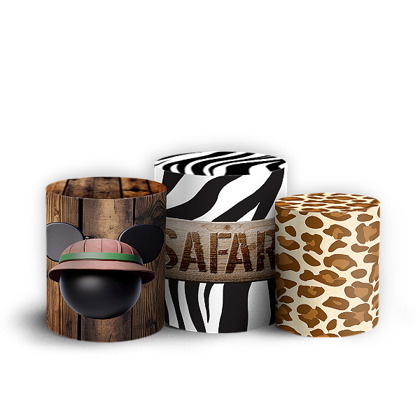 Capas Trio Cilindro Sublimado Vest Facil - Mickey Safari