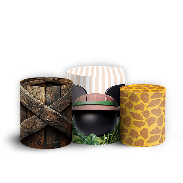 Capas Trio Cilindro Sublimado Vest Facil - Mickey Safari