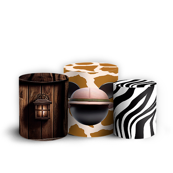 Capas Trio Cilindro Sublimado Vest Facil - Mickey Safari