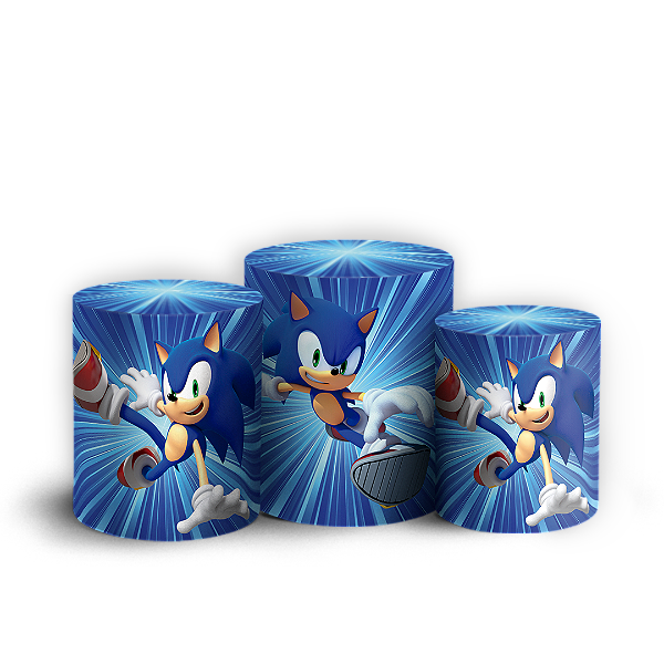 Capas Trio Cilindro Sublimado Vest Facil - Sonic
