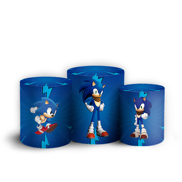 Capas Trio Cilindro Sublimado Vest Facil - Sonic