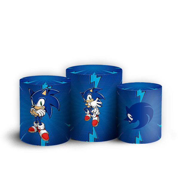 Capas Trio Cilindro Sublimado Vest Facil - Sonic