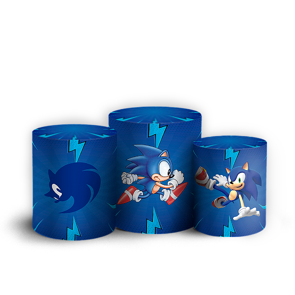 Capas Trio Cilindro Sublimado Vest Facil - Sonic