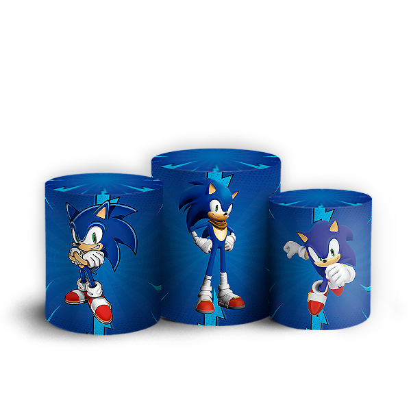 Capas Trio Cilindro Sublimado Vest Facil - Sonic