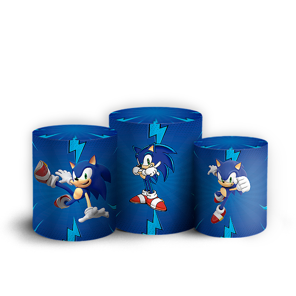 Capas Trio Cilindro Sublimado Vest Facil - Sonic