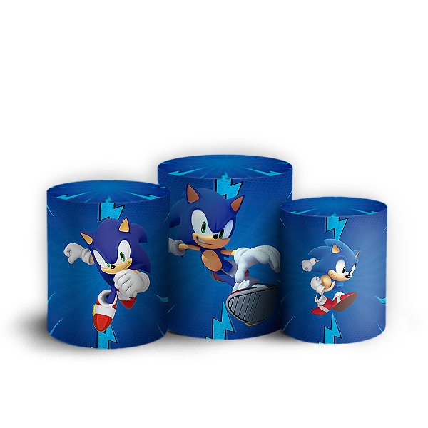 Capas Trio Cilindro Sublimado Vest Facil - Sonic