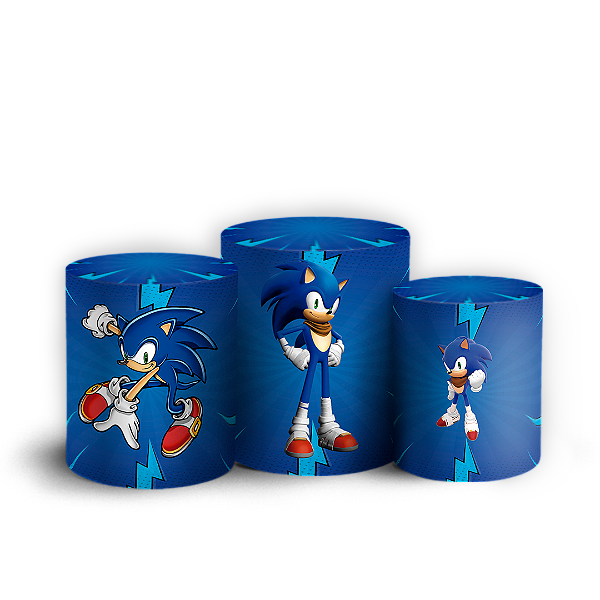 Capas Trio Cilindro Sublimado Vest Facil - Sonic