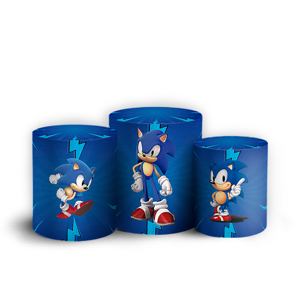 Capas Trio Cilindro Sublimado Vest Facil - Sonic