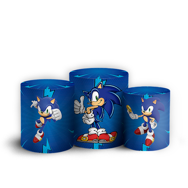 Capas Trio Cilindro Sublimado Vest Facil - Sonic