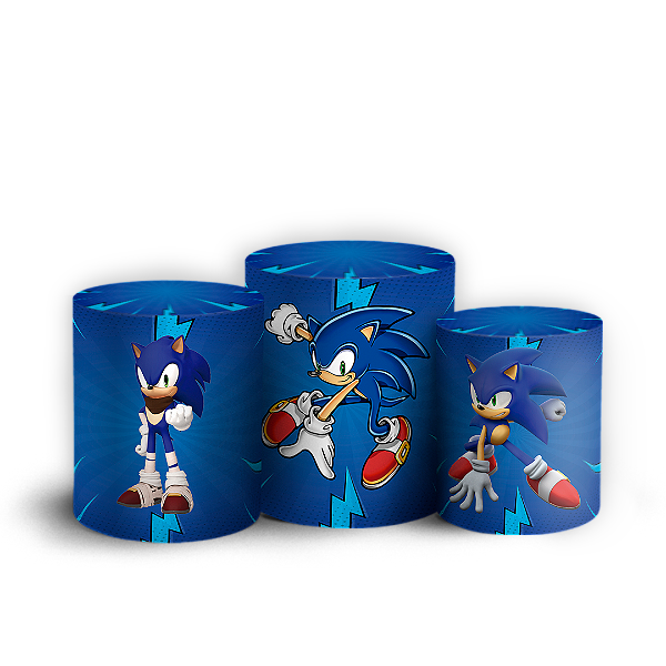 Capas Trio Cilindro Sublimado Vest Facil - Sonic