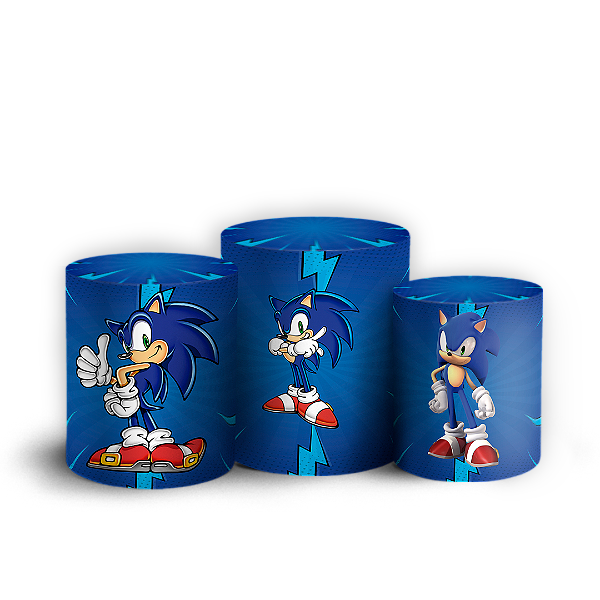 Capas Trio Cilindro Sublimado Vest Facil - Sonic