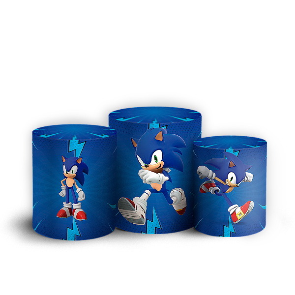 Capas Trio Cilindro Sublimado Vest Facil - Sonic