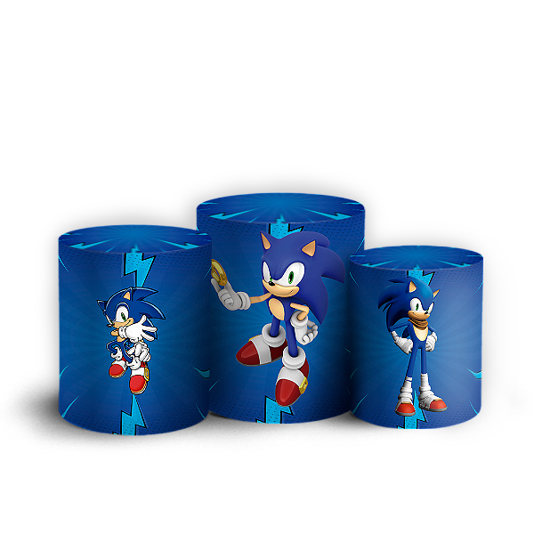 Capas Trio Cilindro Sublimado Vest Facil - Sonic