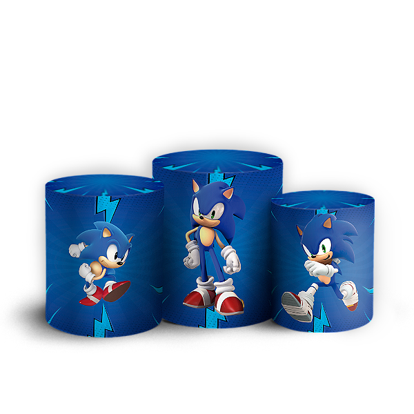 Capas Trio Cilindro Sublimado Vest Facil - Sonic