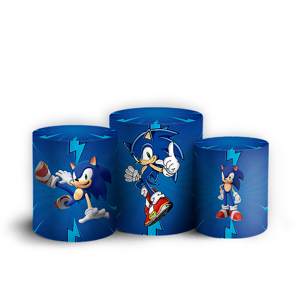 Capas Trio Cilindro Sublimado Vest Facil - Sonic