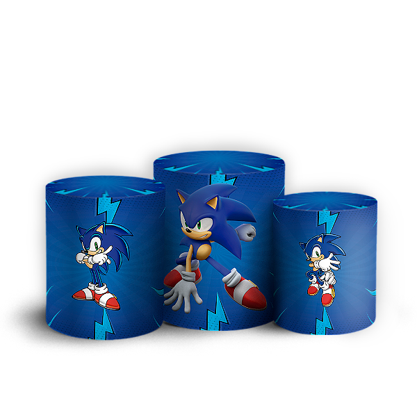 Capas Trio Cilindro Sublimado Vest Facil - Sonic