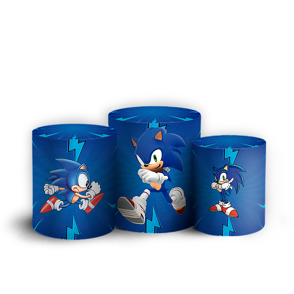 Capas Trio Cilindro Sublimado Vest Facil - Sonic