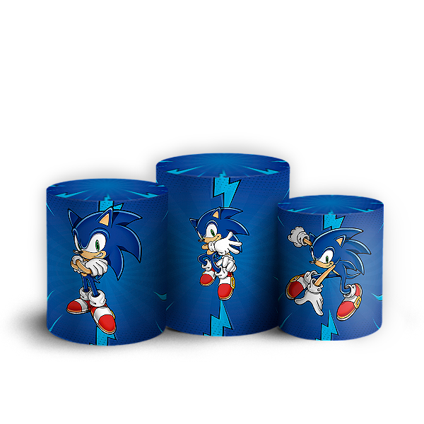 Capas Trio Cilindro Sublimado Vest Facil - Sonic