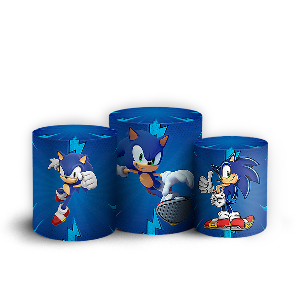 Capas Trio Cilindro Sublimado Vest Facil - Sonic