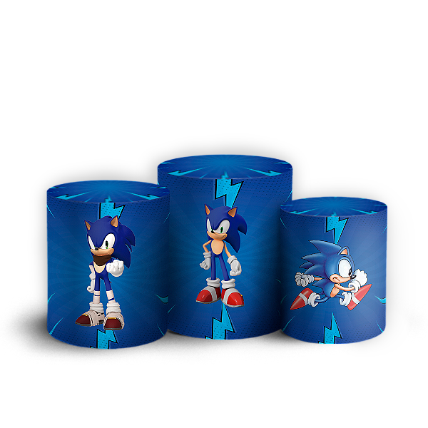 Capas Trio Cilindro Sublimado Vest Facil - Sonic