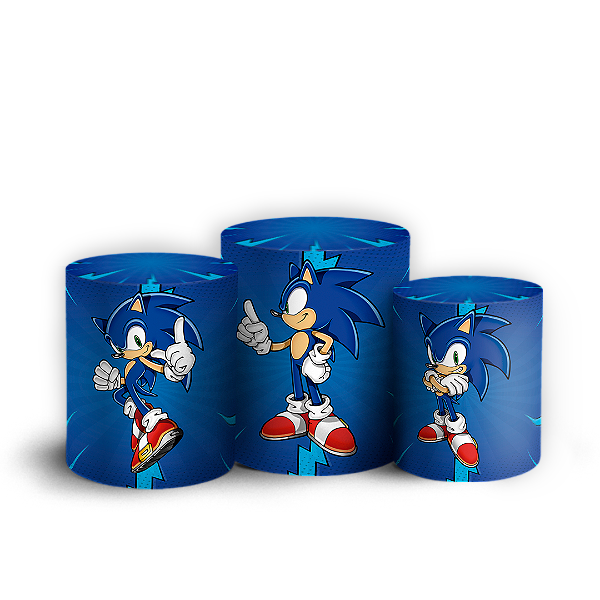 Capas Trio Cilindro Sublimado Vest Facil - Sonic