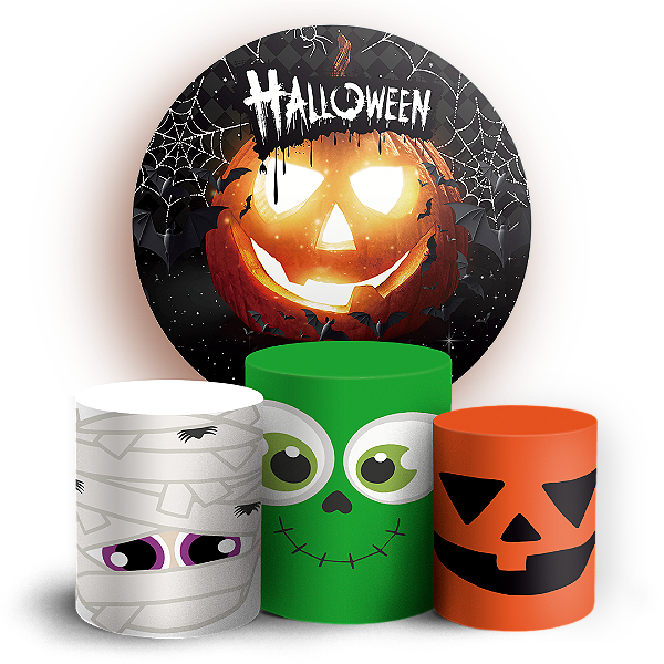 KIT Redondo e Trio - Dia das Bruxas Halloween - Sublimado 3D