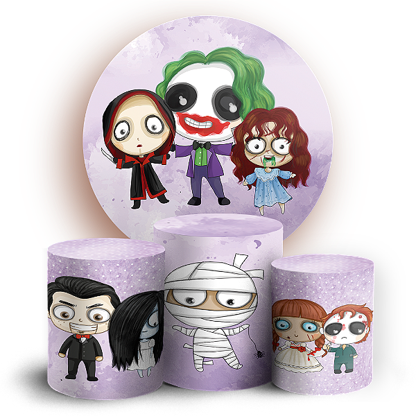 KIT Redondo e Trio - Dia das Bruxas Halloween - Sublimado 3D