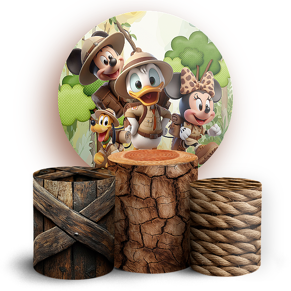 KIT Redondo e Trio - Mickey Safari - Sublimado 3D