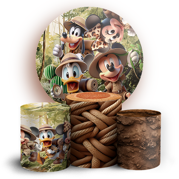 KIT Redondo e Trio - Mickey Safari - Sublimado 3D