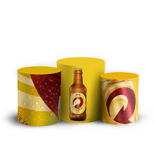 Trio Cilindro - Skol - Sublimado 3D + Elástico