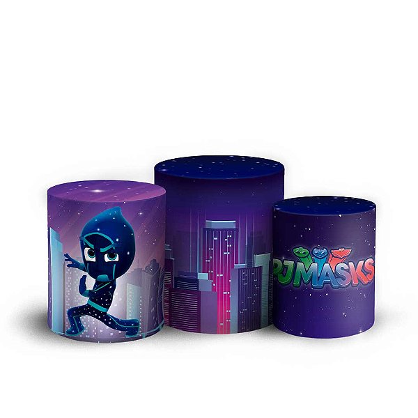 Capas Trio Cilindro Sublimado Vest Facil - PJ Mask