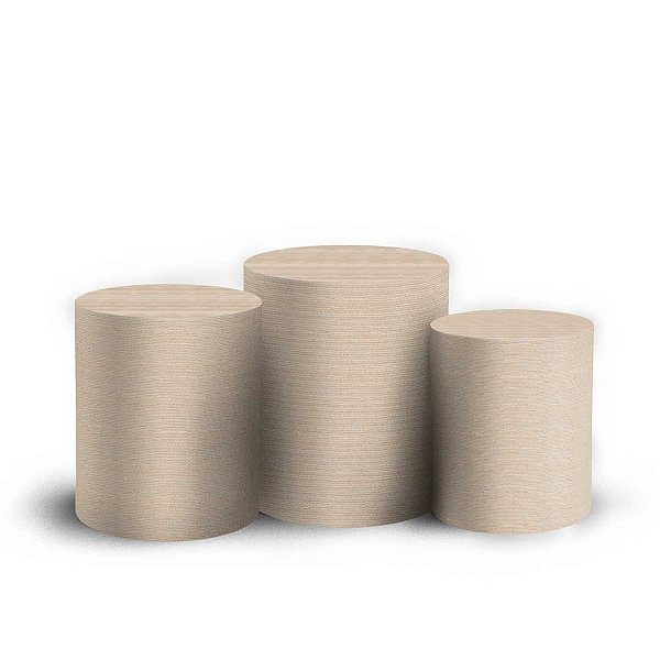 Capas Trio Cilindro Sublimado Vest Facil - Tecido Rustico