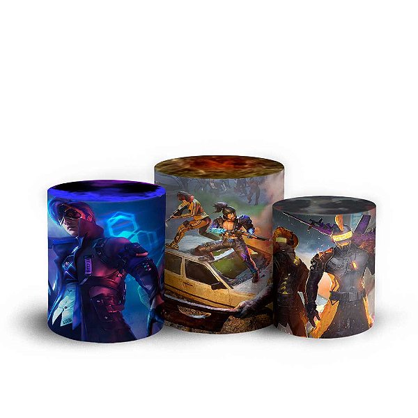 Capas Trio Cilindro Sublimado Vest Facil - Free Fire