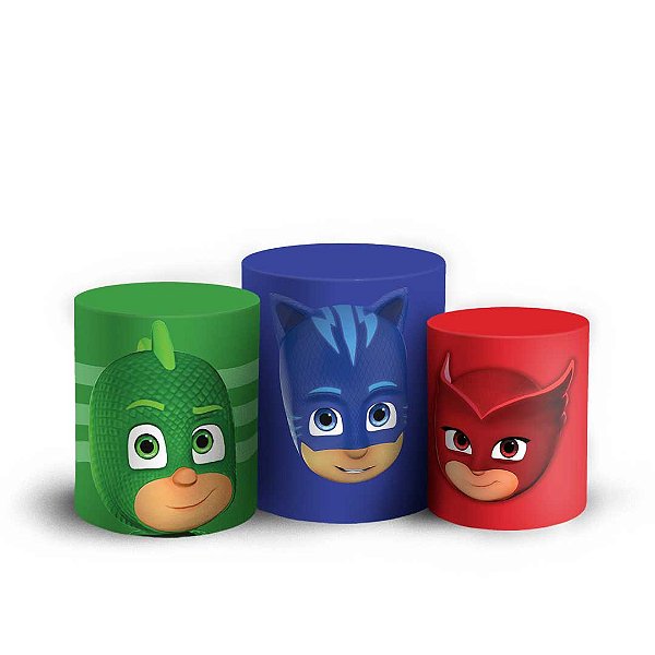 Capas Trio Cilindro Sublimado Vest Facil - PJ Mask