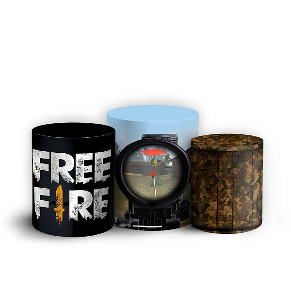 Capas Trio Cilindro Sublimado Vest Facil - Free Fire