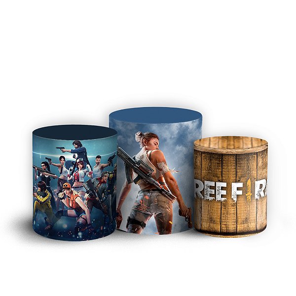 Capas Trio Cilindro Sublimado Vest Facil - Free Fire