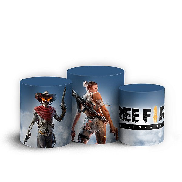 Capas Trio Cilindro Sublimado Vest Facil - Free Fire