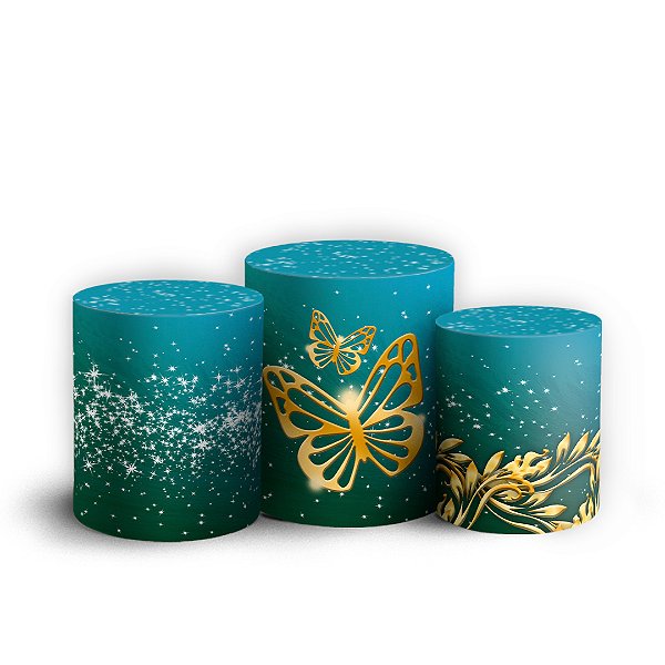Capas Trio Cilindro Sublimado Vest Facil - Floral