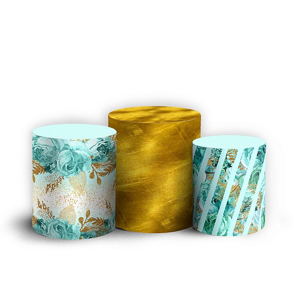 Capas Trio Cilindro Sublimado Vest Facil - Floral