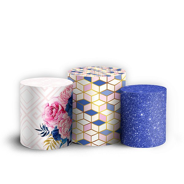 Capas Trio Cilindro Sublimado Vest Facil - Floral