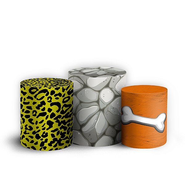 Trio Cilindro - Flintstones - Sublimado 3D + Elástico