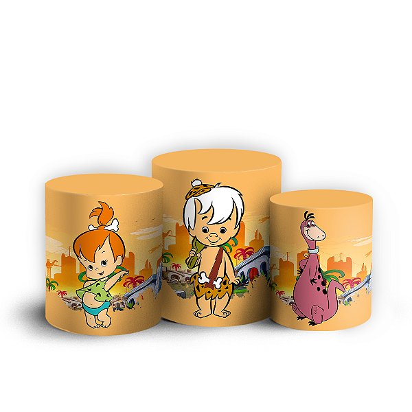 Trio Cilindro - Flintstones - Sublimado 3D + Elástico