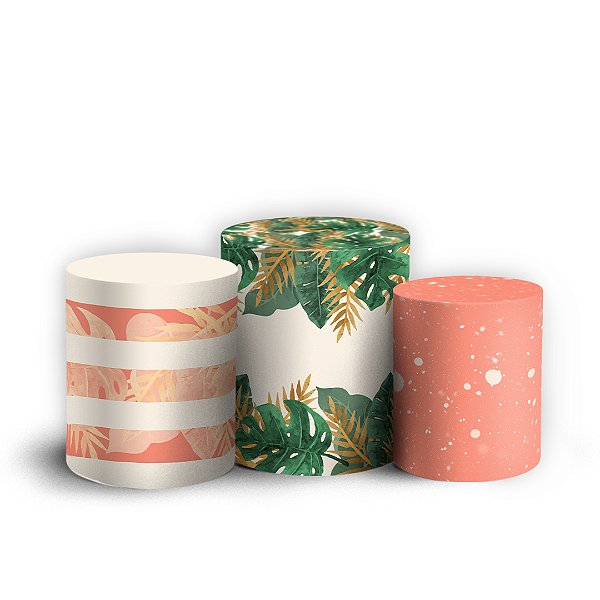 Capas Trio Cilindro Sublimado Vest Facil - Flamingo