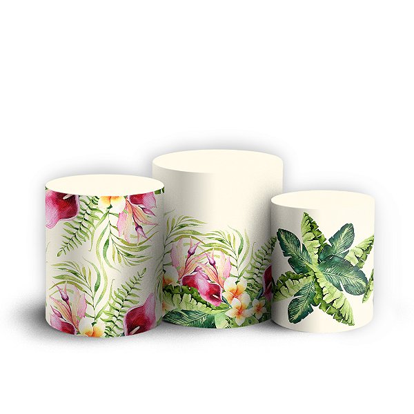 Capas Trio Cilindro Sublimado Vest Facil - Flamingo