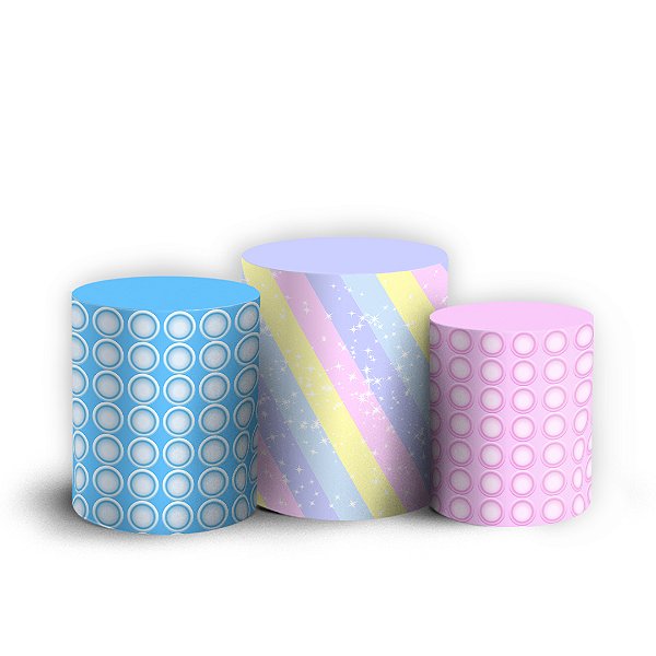 Trio Cilindro - Pop It Fidget Toys - Sublimado 3D + Elástico