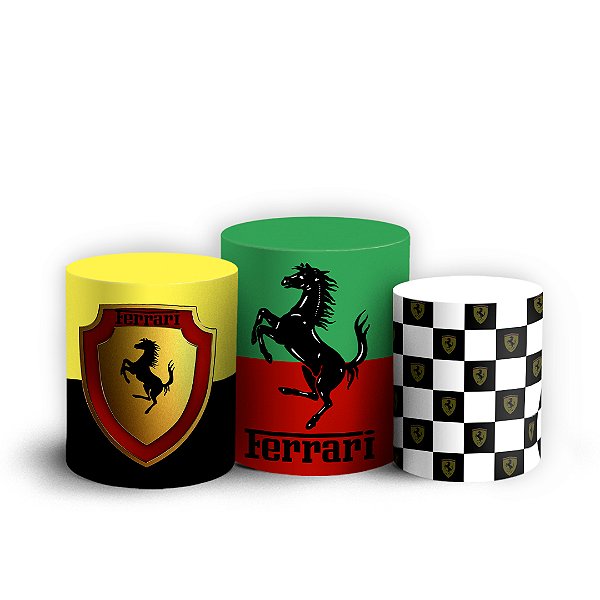 Trio Cilindro - Ferrari - Sublimado 3D + Elástico