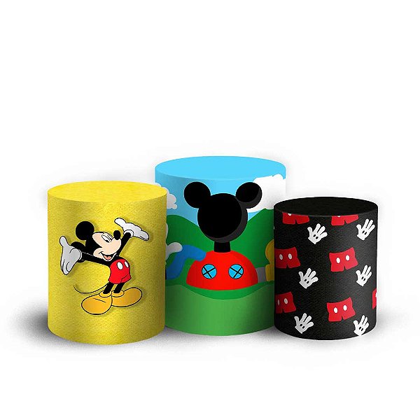 Trio Cilindro - Mickey - Sublimado 3D + Elástico