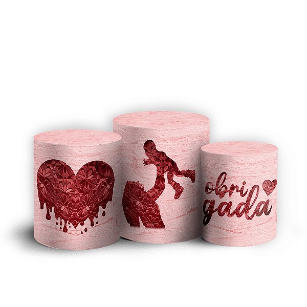 Trio Cilindro - Dia das Mães - Sublimado 3D + Elástico