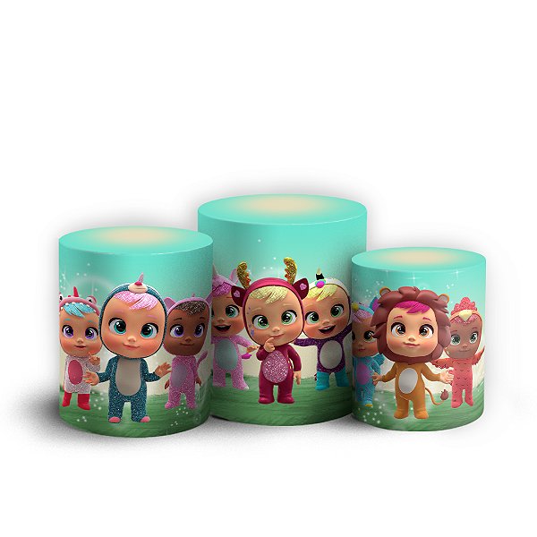 Capas Trio Cilindro Sublimado Vest Facil - Cry Babies Bebes llorones